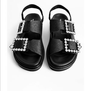 Alpha Grunge Metallic Sandals